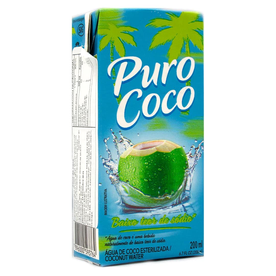 Agua de Coco Esterilizada Natural 180 ml