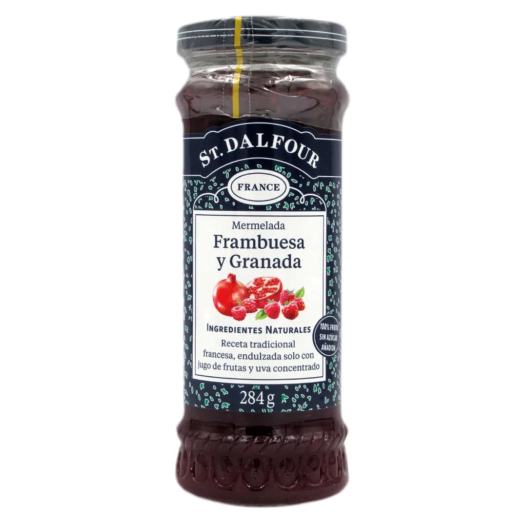 Mermelada de Frambuesa y Granada 100% fruta sin azúcar añadida 284 grs