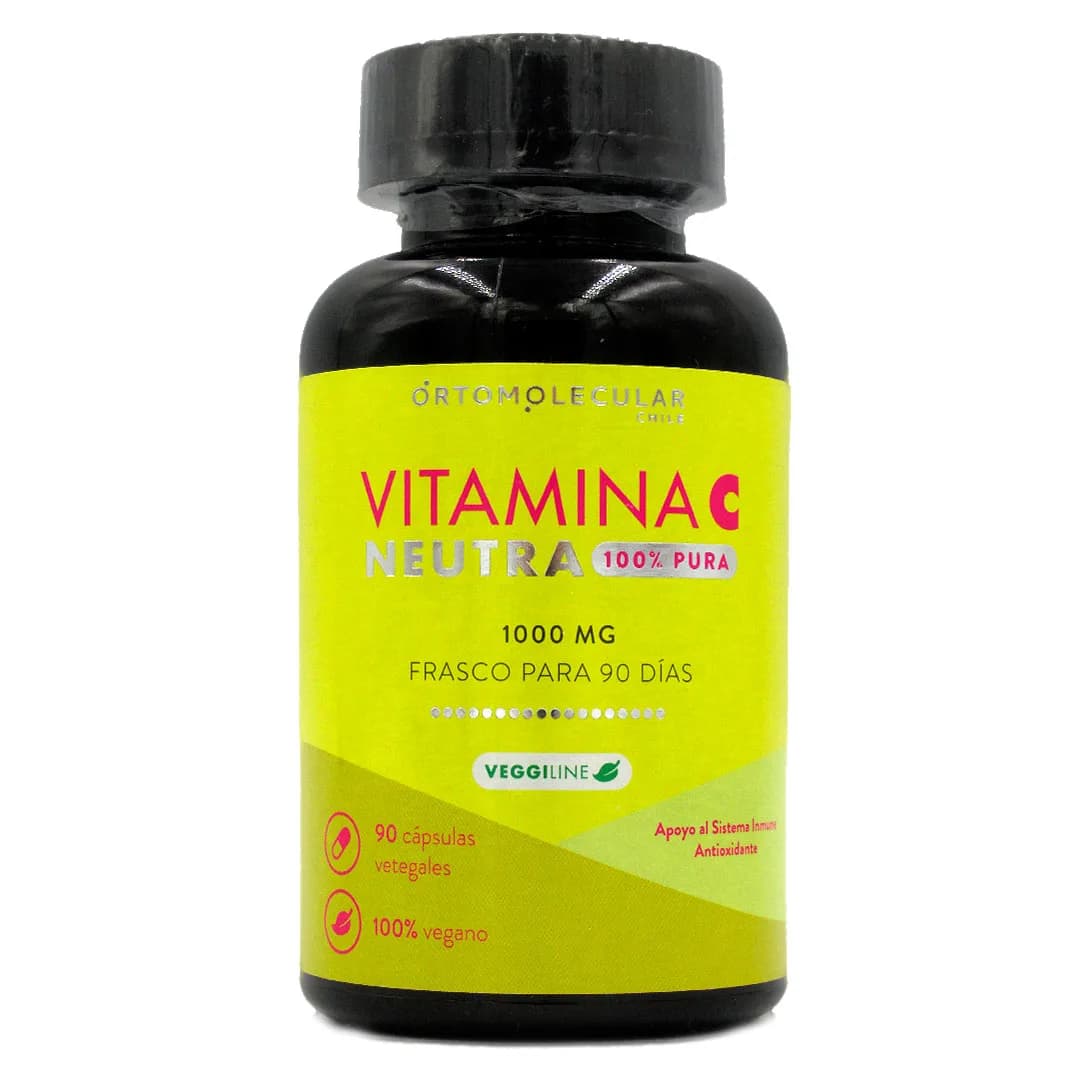 Vitamina C Neutra 1000 mg 100% Pura Vegano 90 capsulas vegetales