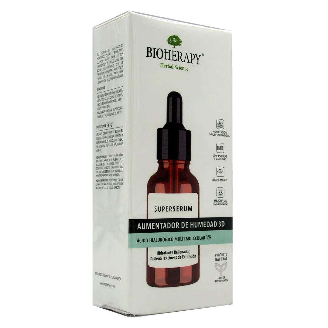 Serum Aumentador de humedad 3D con Acido Hialuronico 30 ml
