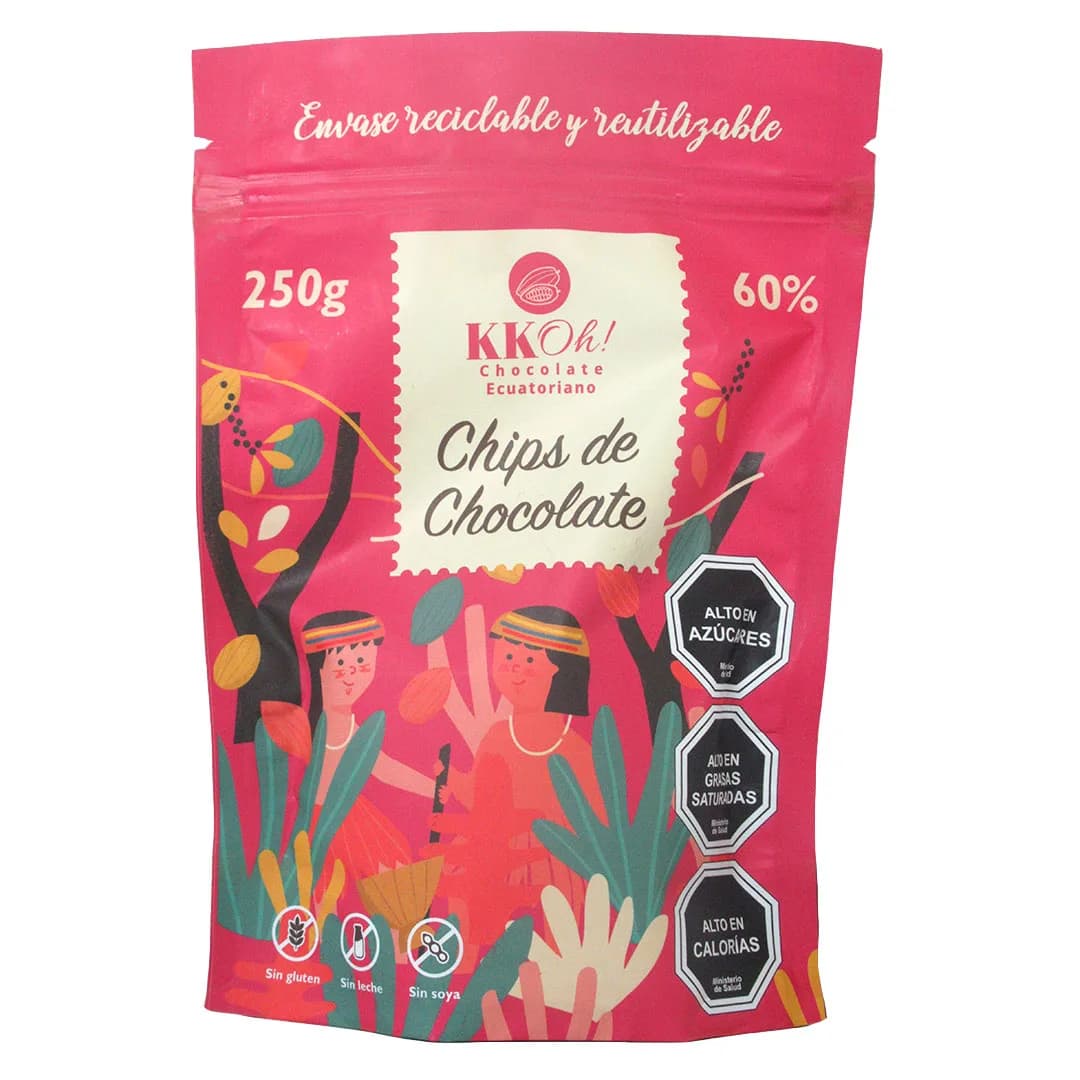 Chips de Chocolate 60% Sin Gluten Sin Leche Sin Soya 250 grs