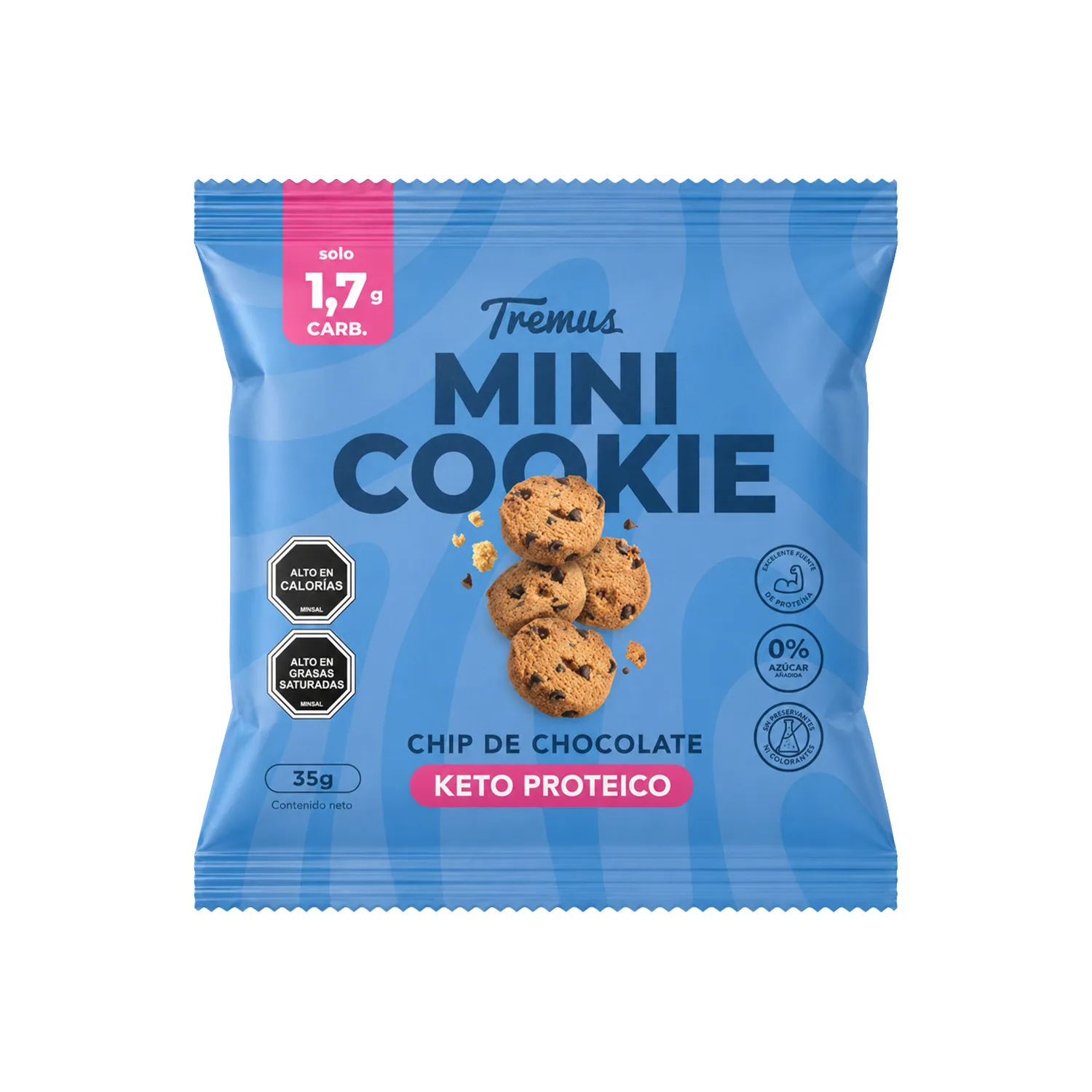 Mini Cookie Chip de chocolate, Keto Proteico, 35 g