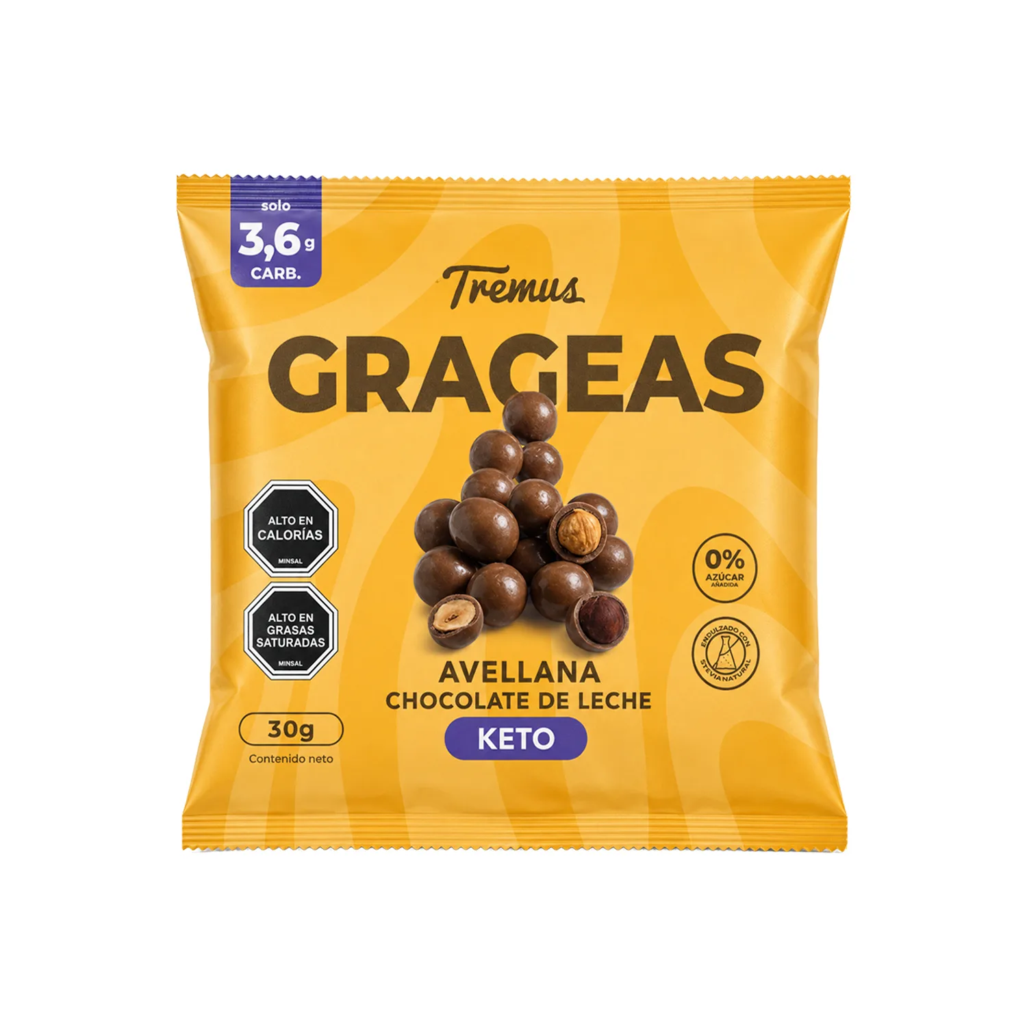 Grageas Avellana Chocolate de Leche, Keto, 40 g