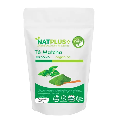Té Matcha Orgánico en PolvoLibre de Glúten 100 Grs