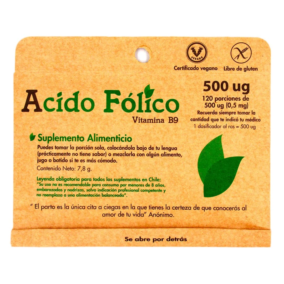 Acido Folico 120 Porciones de 500 ug