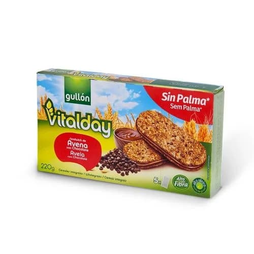 Pack 5 Galletas Vitalday Sandwich de avena con chocolate