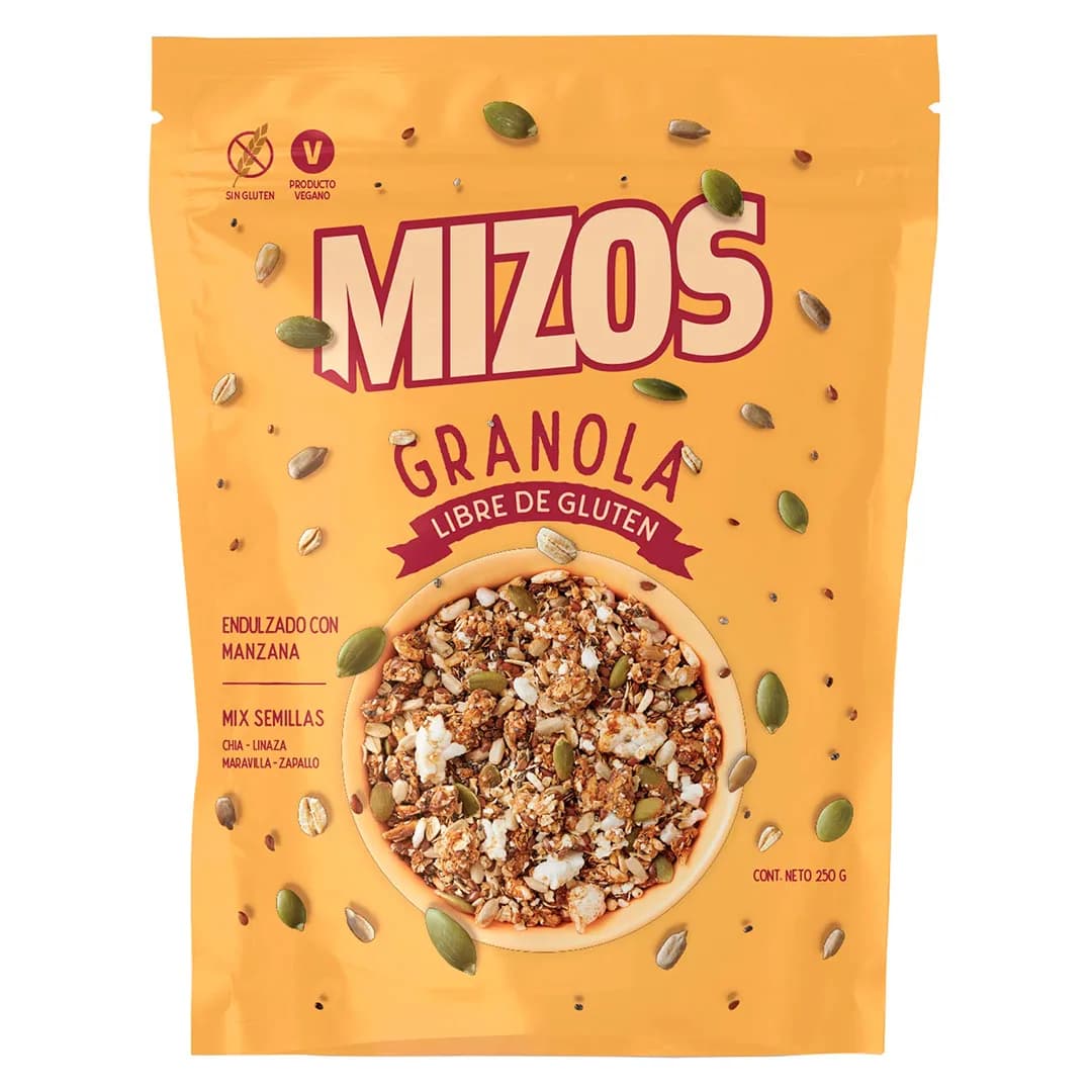 Granola Mix semillas chia-linaza-maravilla-zapallo sin gluten 250 grs