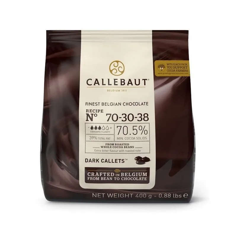 Chips de Cacao Amargo 70% Sin Gluten 400 gr
