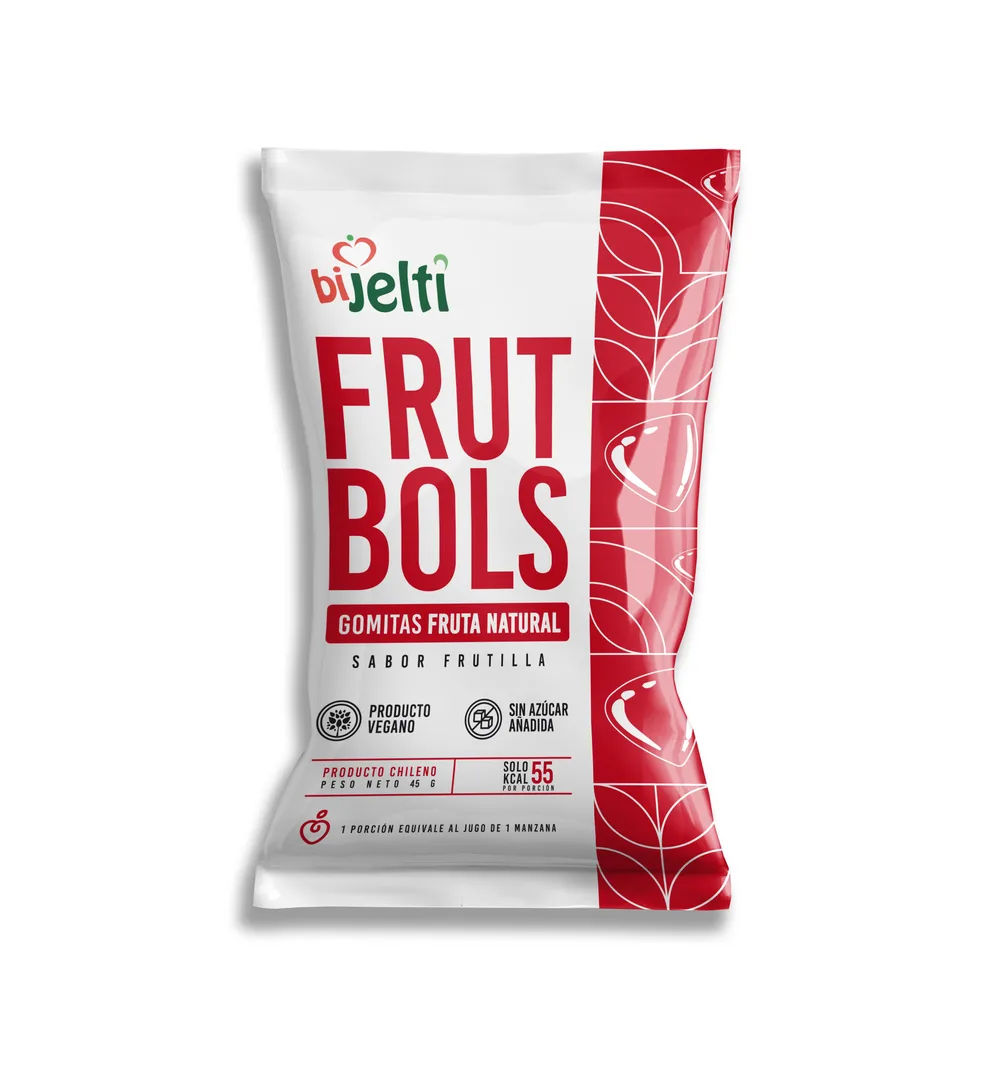 Gomita Fruta Natural Sabor Frutilla Vegano Sin Azúcar 45 Gramos