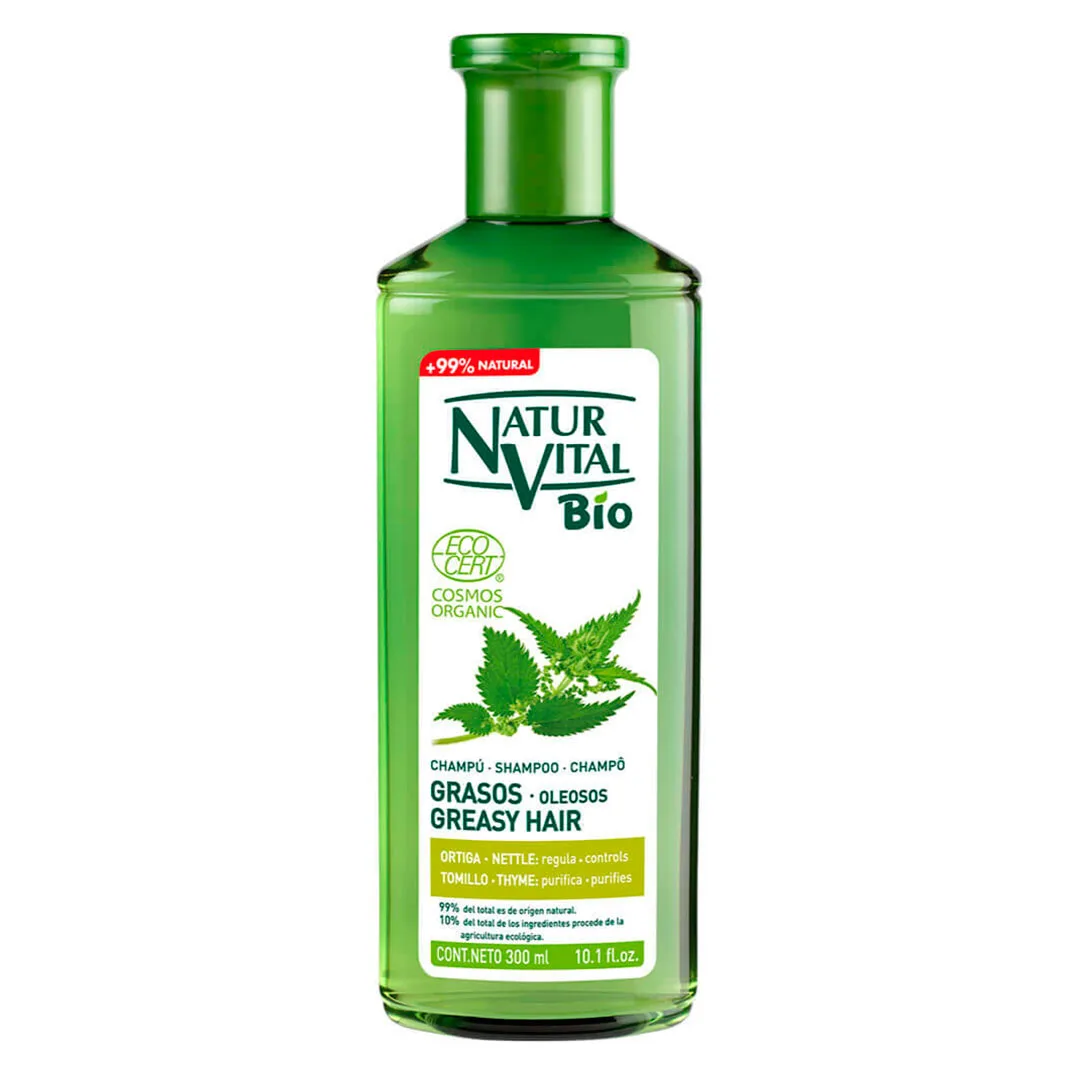 Shampoo Cabellos Grasos con Ortiga sin Parabenos Siliconas ni Colorantes 300 ml