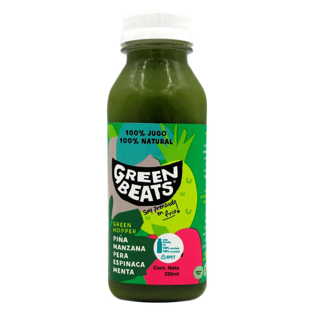 Jugo 100 % Natural Green Hopper, 330 ml
