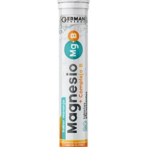 Magnesio + Complejo B Sabor Mandarina Libre de Gluten 20 Tab Efervescentes