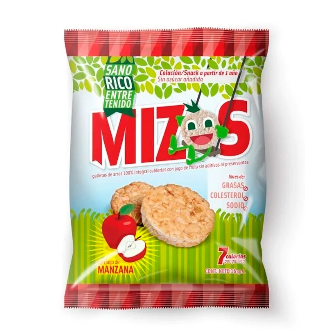 Galletas de arroz con Jugo de Manzana 16grs