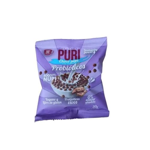 Cereal Choco Pops Vegano Sin Gluten 400 Billones De Probióticos Sabor Cacao 20 gr