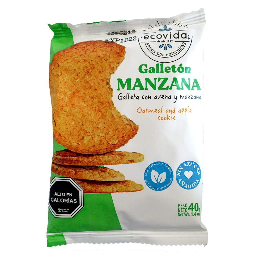 Galleton de Avena y Manzana Verde Sin Azúcar Sin Lactosa 40 grs