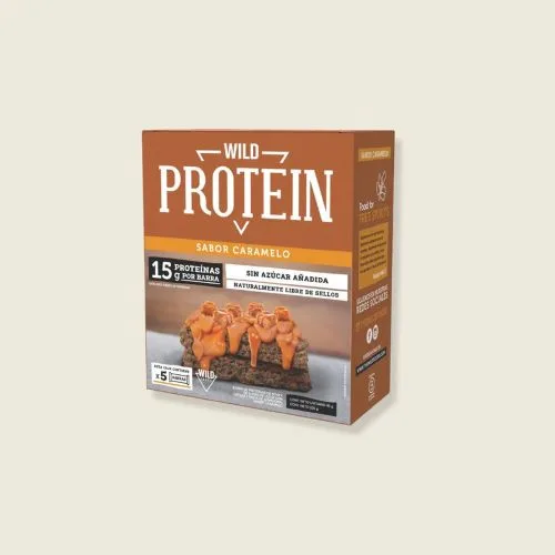 Caja de 5 Barras de Proteína Sabor Caramelo 225 grs