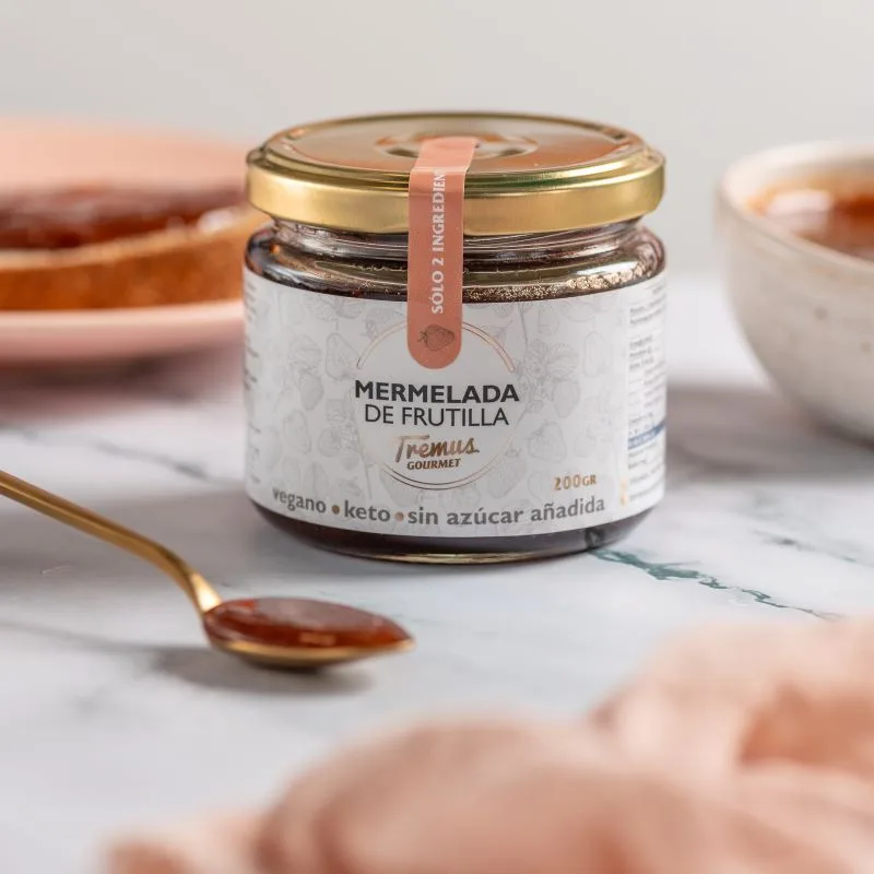 Mermelada de Frutilla. Sin azúcar Añadida. Keto y Vegana. 200 gr.