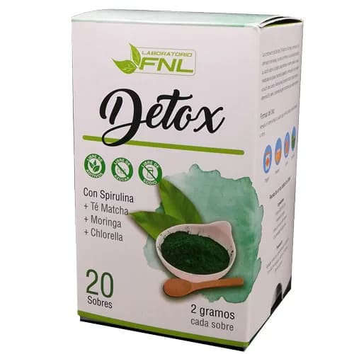 Polvo Detox Espirulina 20 sobres de 2 gr c/u
