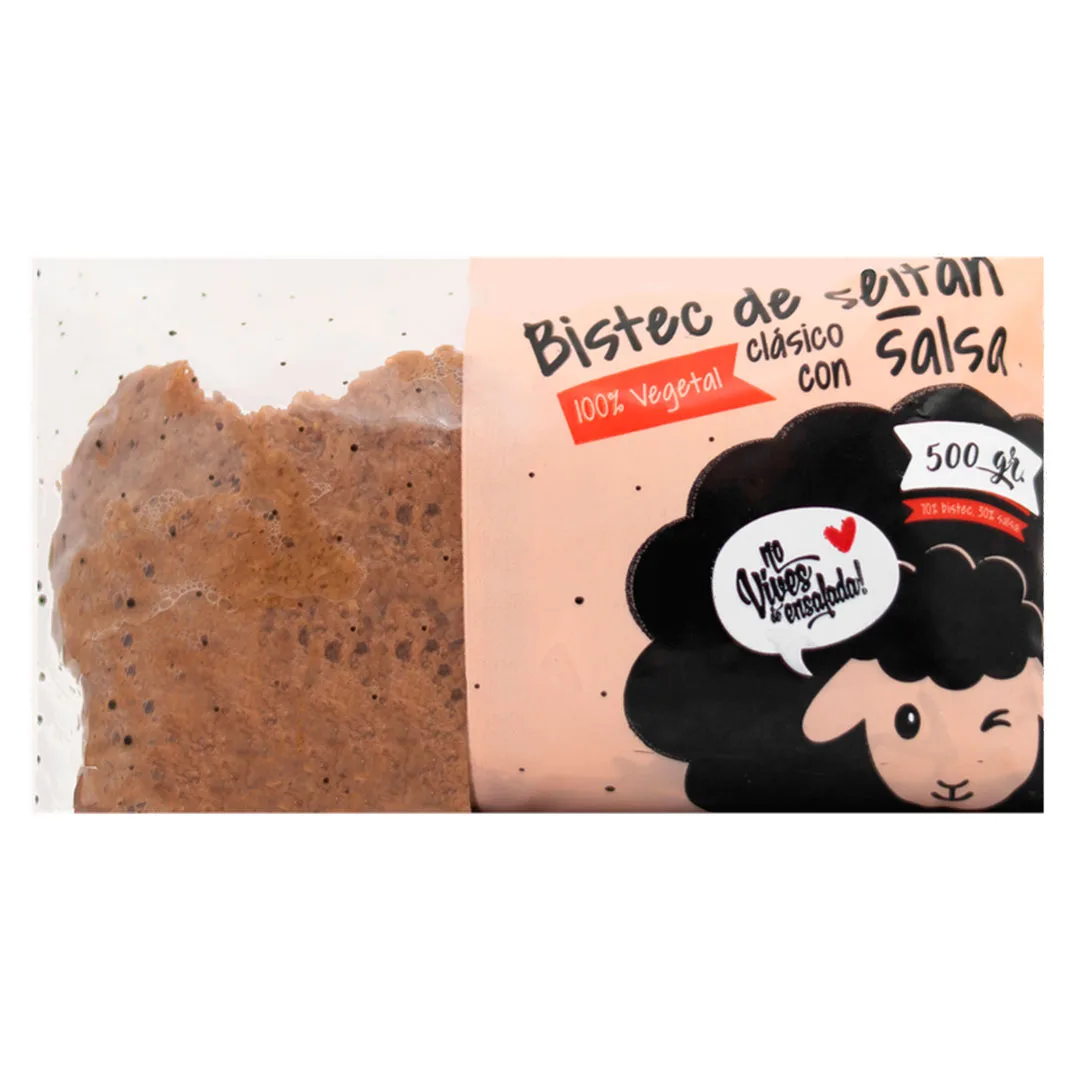 Bistec de Seitan Clasico con Salsa Congelado 500 Grs