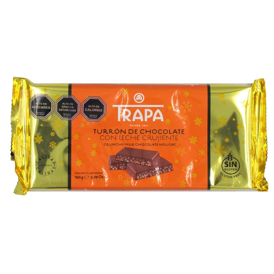 Turron De Chocolate Con Leche Crujiente Sin Gluten 150gr