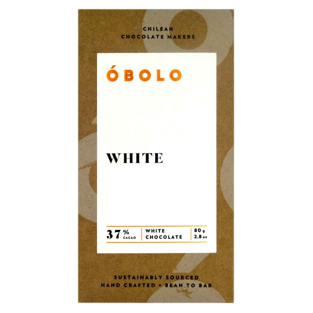 Barra de Chocolate White 37% Cacao Sabor White Sin Gluten Sin Soya 80 gr