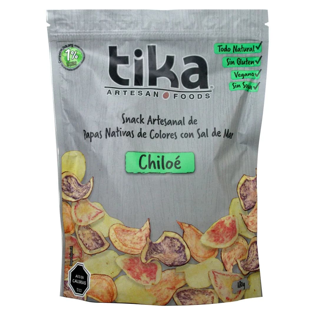 Snack de Papas Nativas de Colores con Sal de Mar Chiloe Sin Glúten 170 grs