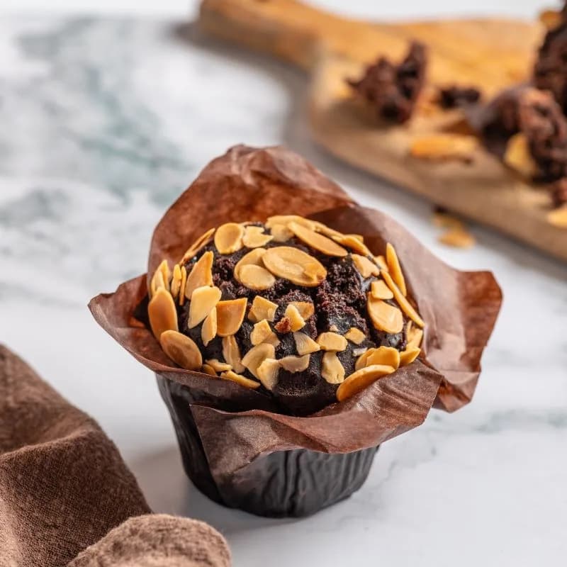 Muffin Doble Chocolate, sin Azúcar, Vegano, 1 Un