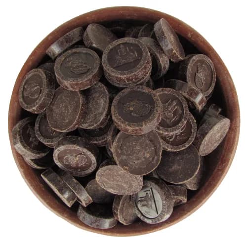 Moneda de Chocolate 60% Cacao, sin Azúcar, Vegano, 250 gr, Granel Tremus