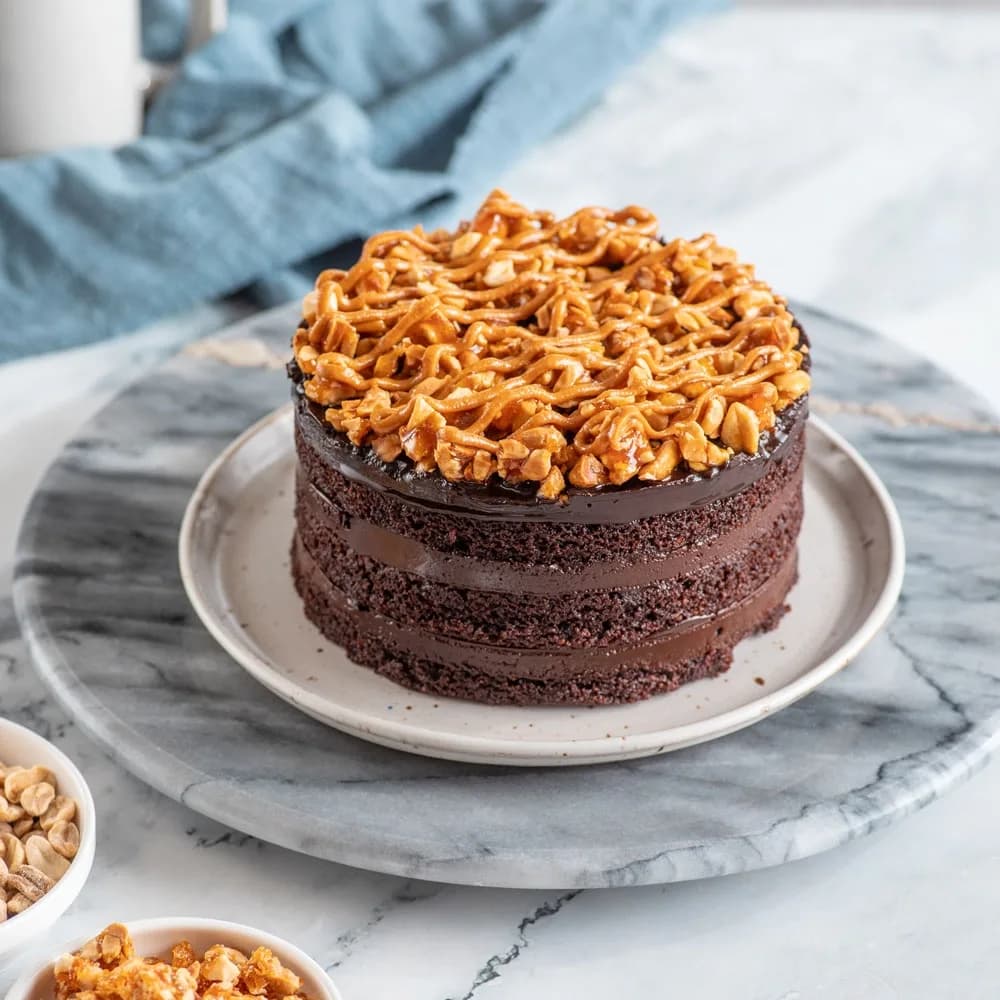 Torta Choco Maní Vegana y Keto Sin Azúcar 950 gr aprox
