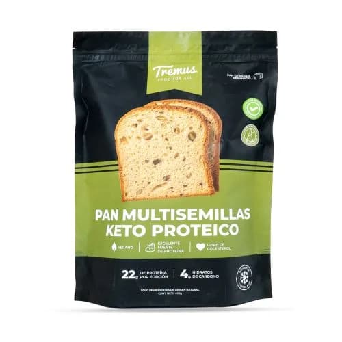 Pan de Molde Multisemilla Keto, Proteico y Vegano, 450 g