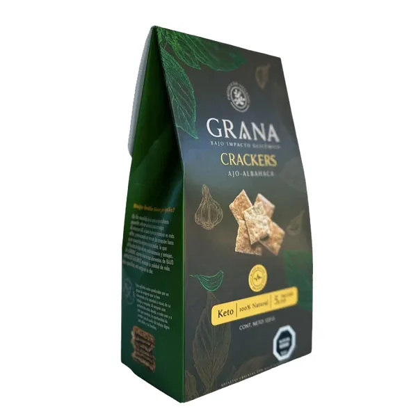 Crackers Keto Vegana Ajo Albahaca 120 gr.